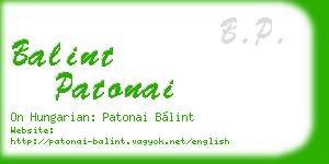 balint patonai business card