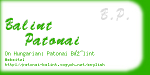 balint patonai business card